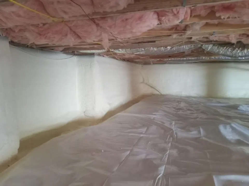 Crawl space encapsulation with closed-cell spray foam for Roof Maintenance in Cumberland